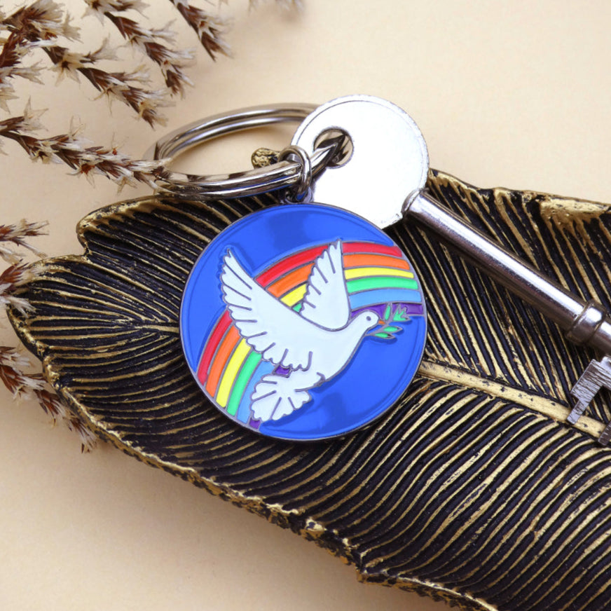 Dove Rainbow Keyring