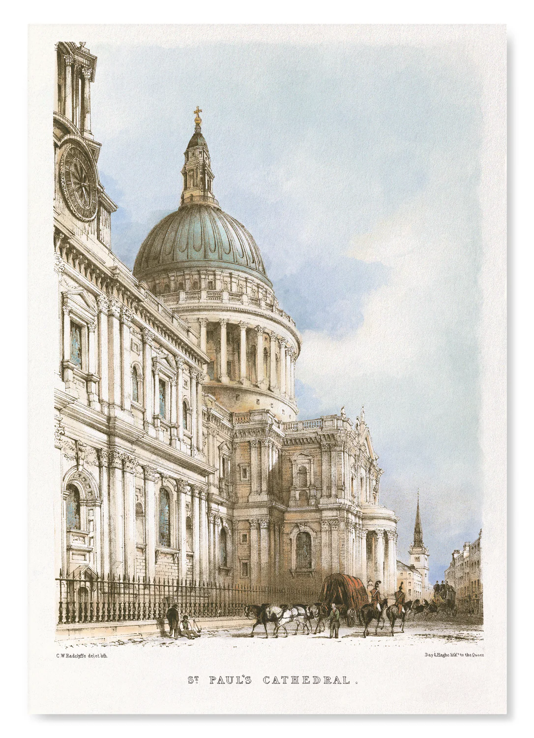 South West View of St Paul's (1842) A4 Print