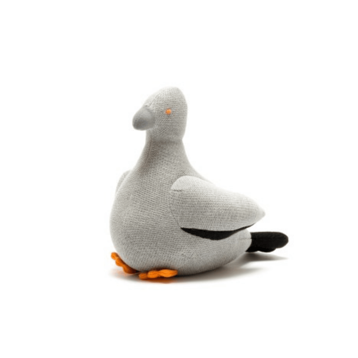 Knitted Organic Cotton Pigeon Baby Rattle