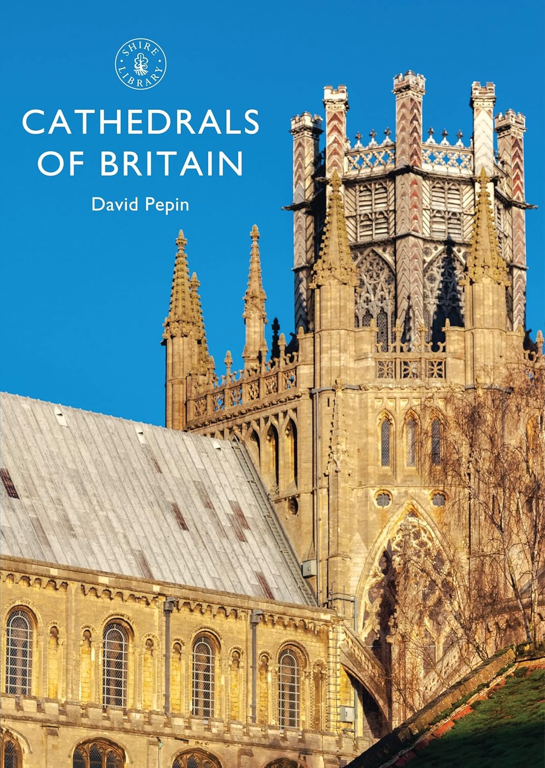 Book cover of 'Cathedrals of Britain' with a cathedral on a blue background