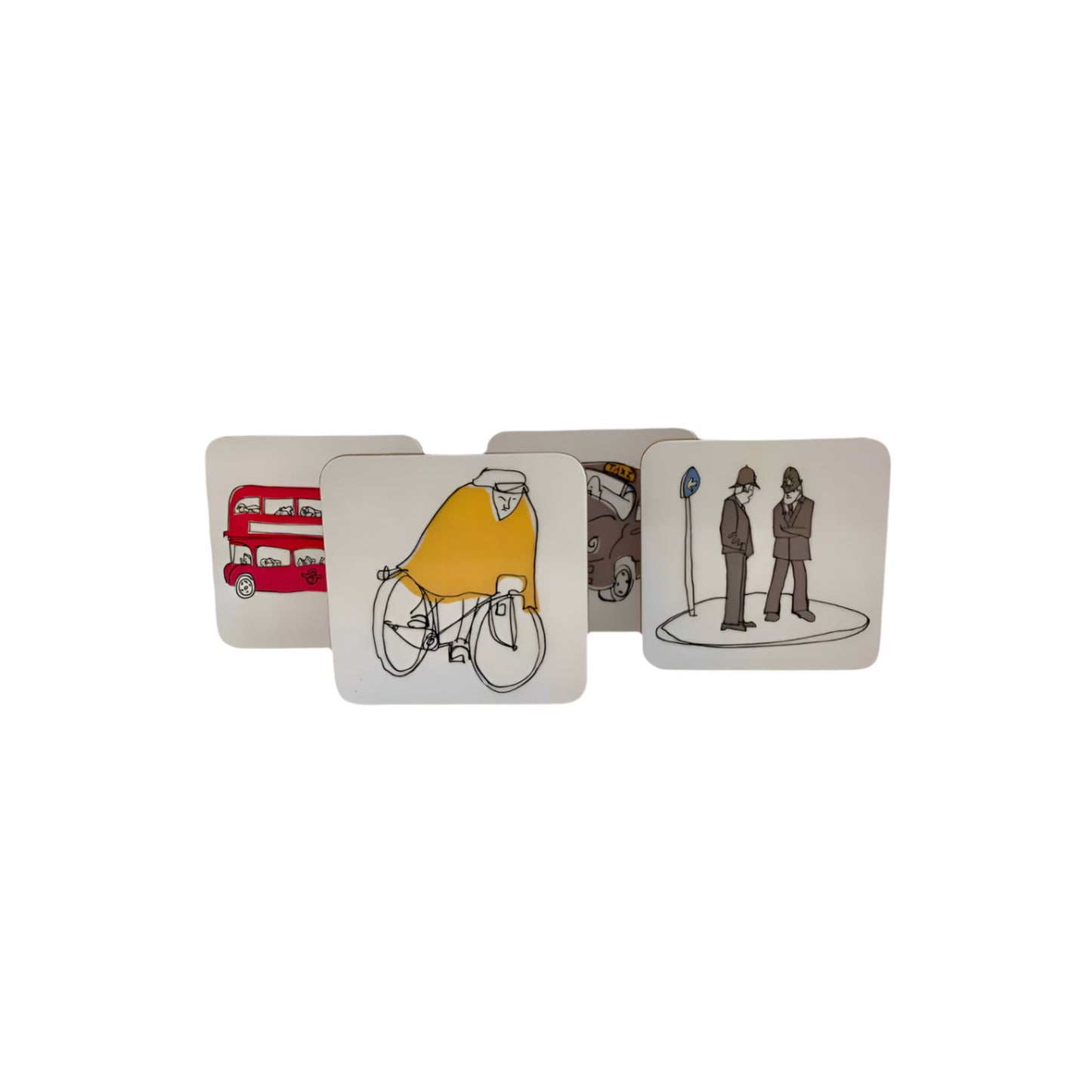 London Waiting Set of Coasters