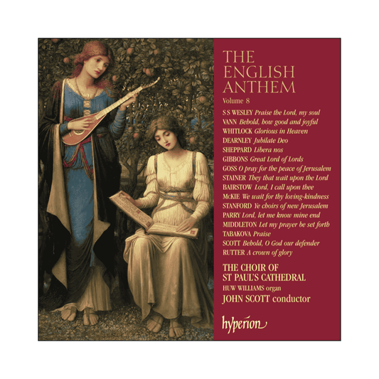 Album cover for 'The English Anthem' with classical illustration of two figures and text.