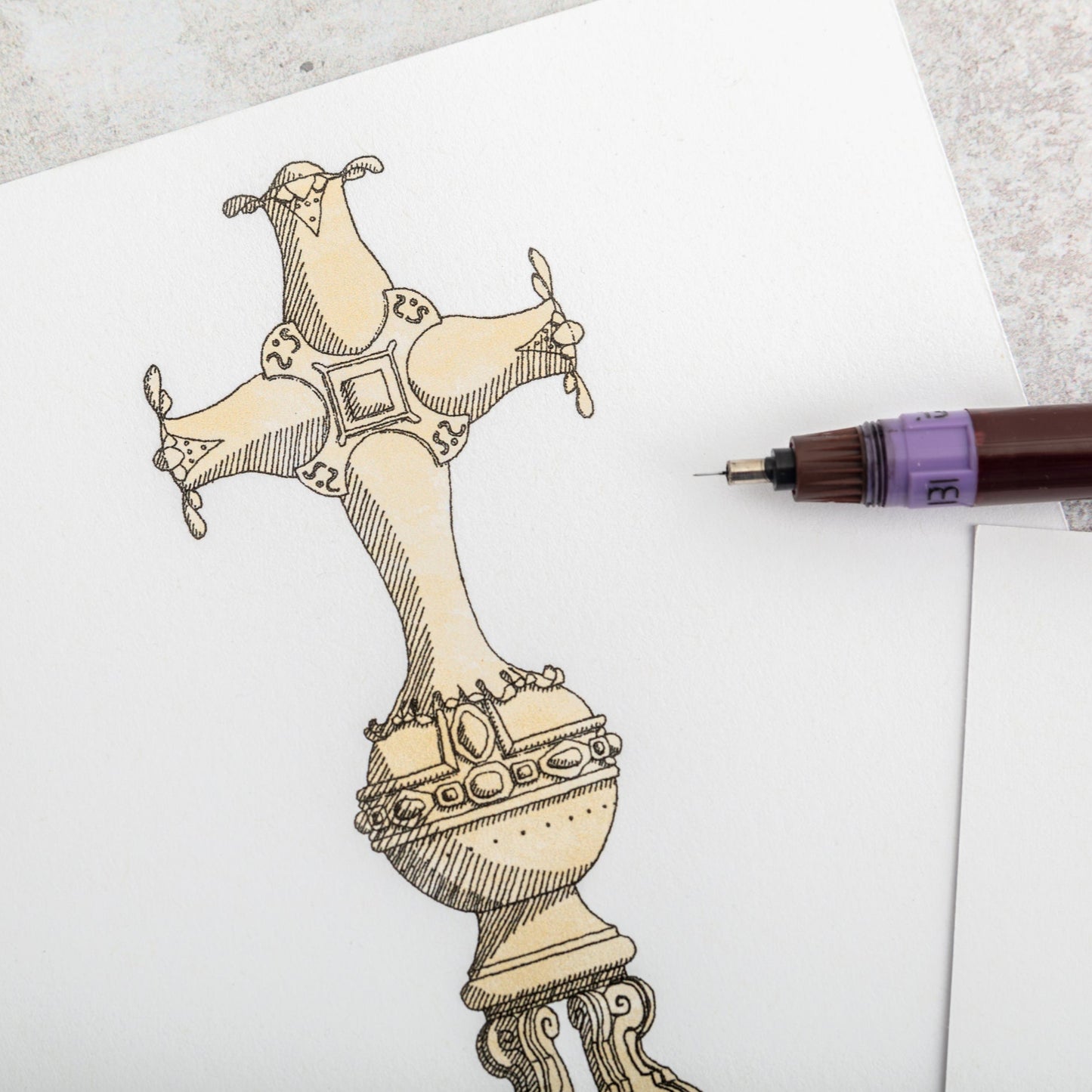 St Paul's Cathedral Ball & Cross Greeting Card – Katherine Jones Art