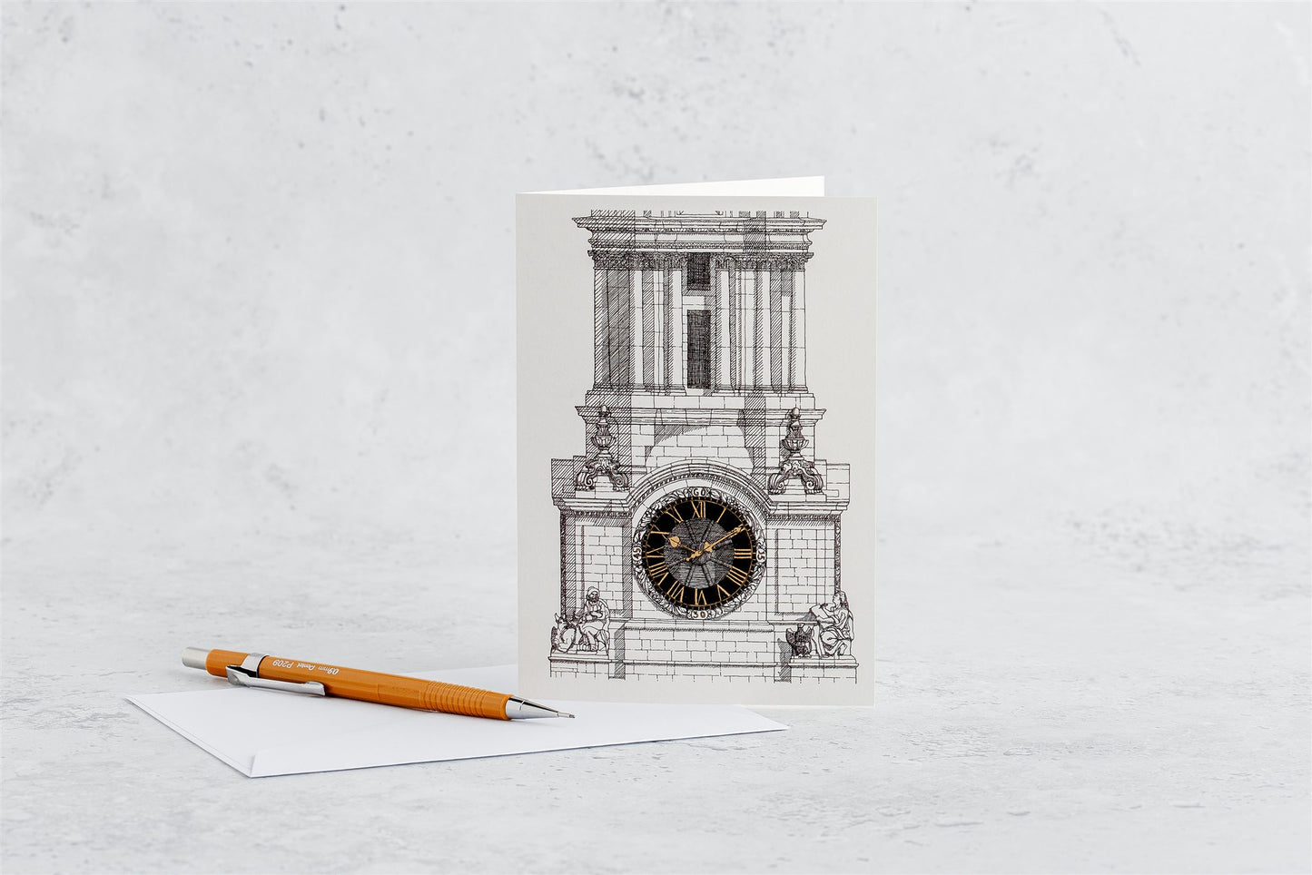 St Paul's Cathedral Clock Greeting Card – Katherine Jones Art