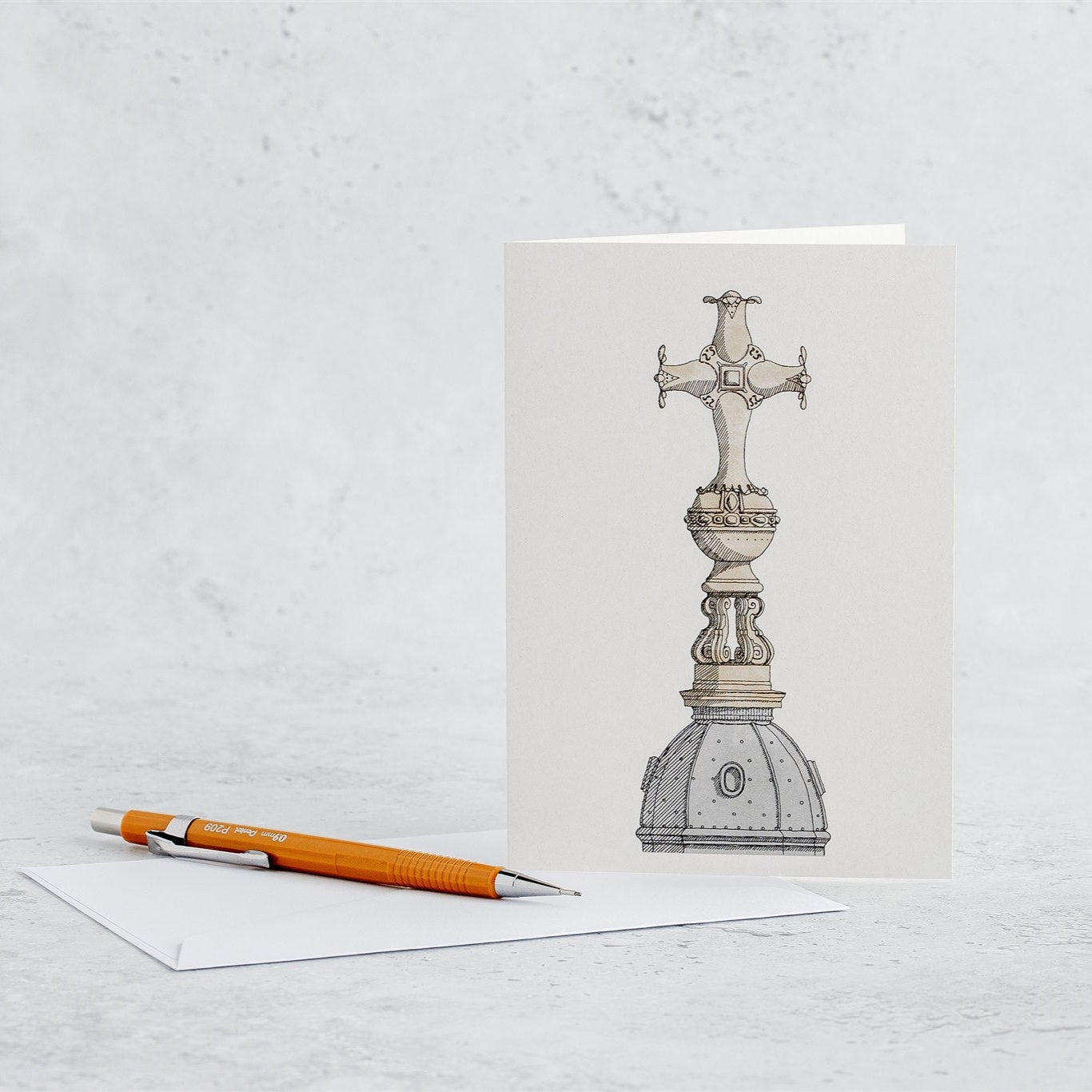 St Paul's Cathedral Ball & Cross Greeting Card – Katherine Jones Art