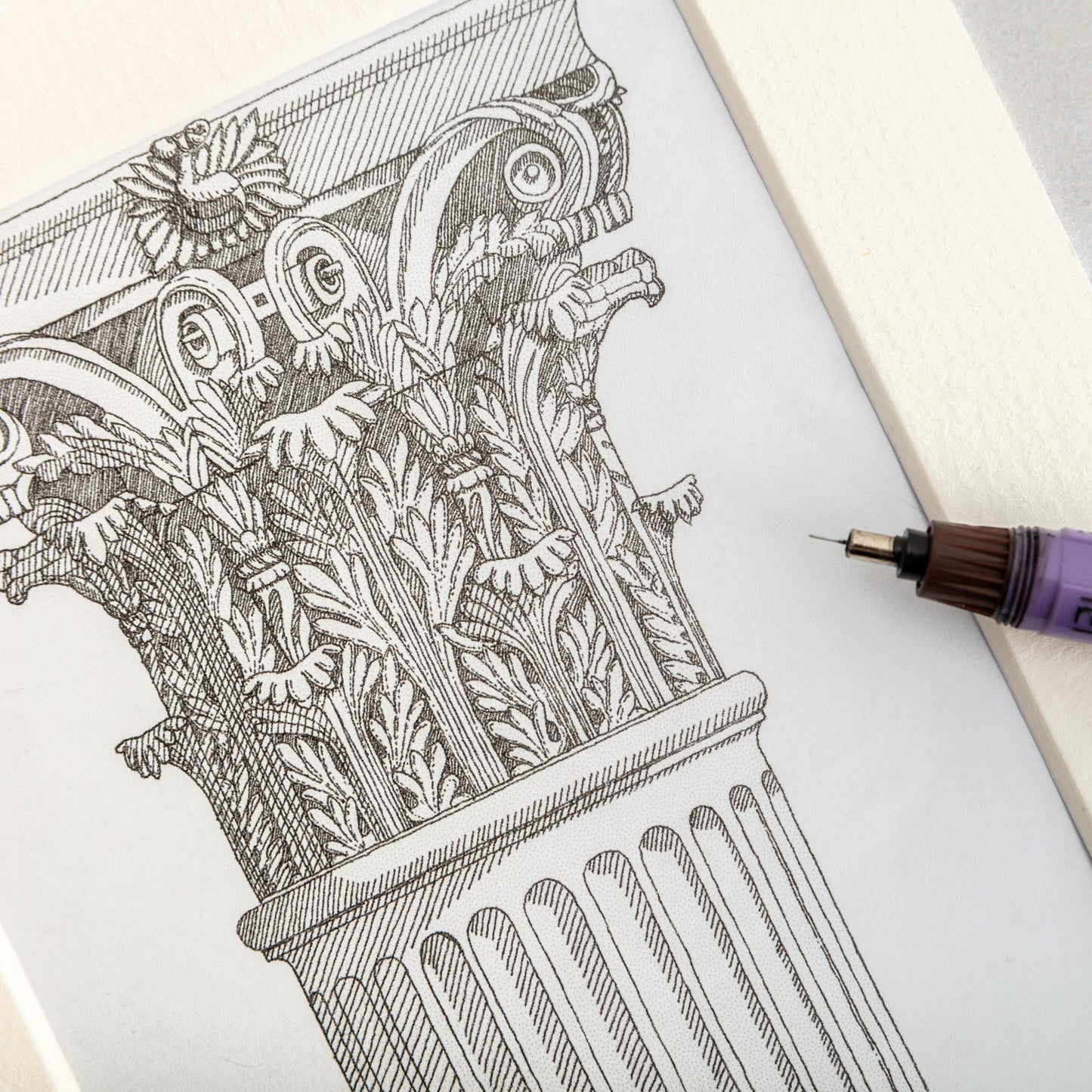 St Paul's Cathedral Column Greeting Card - Katherine Jones Art