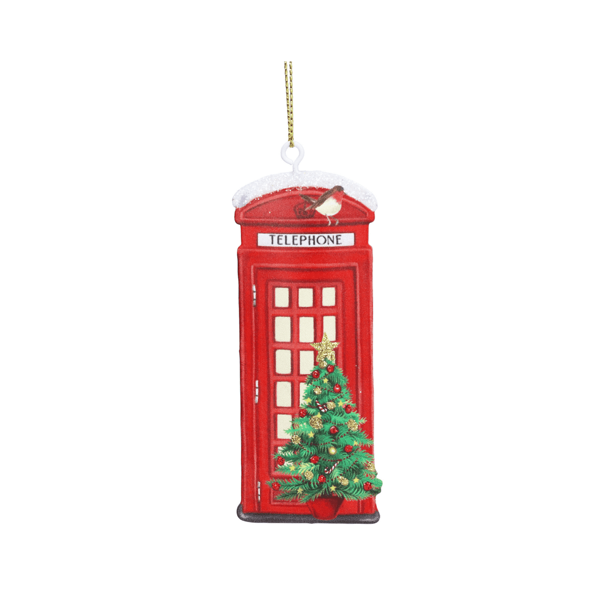 London Telephone Box Tin Christmas Decoration