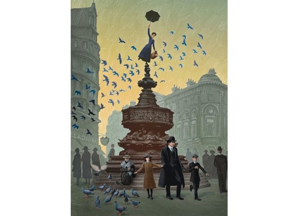 Mary Poppins in Piccadilly Circus - Greeting Card