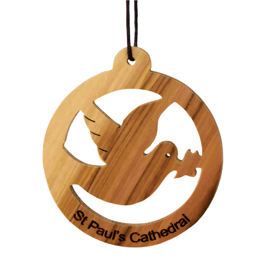 St Paul's Olive Wood Dove Decoration (Fair Trade)