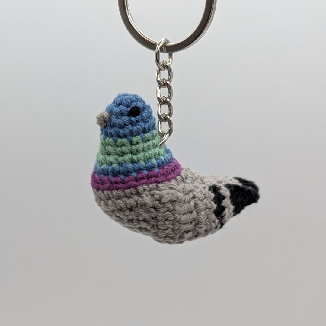 Crochet Pigeon Keyring