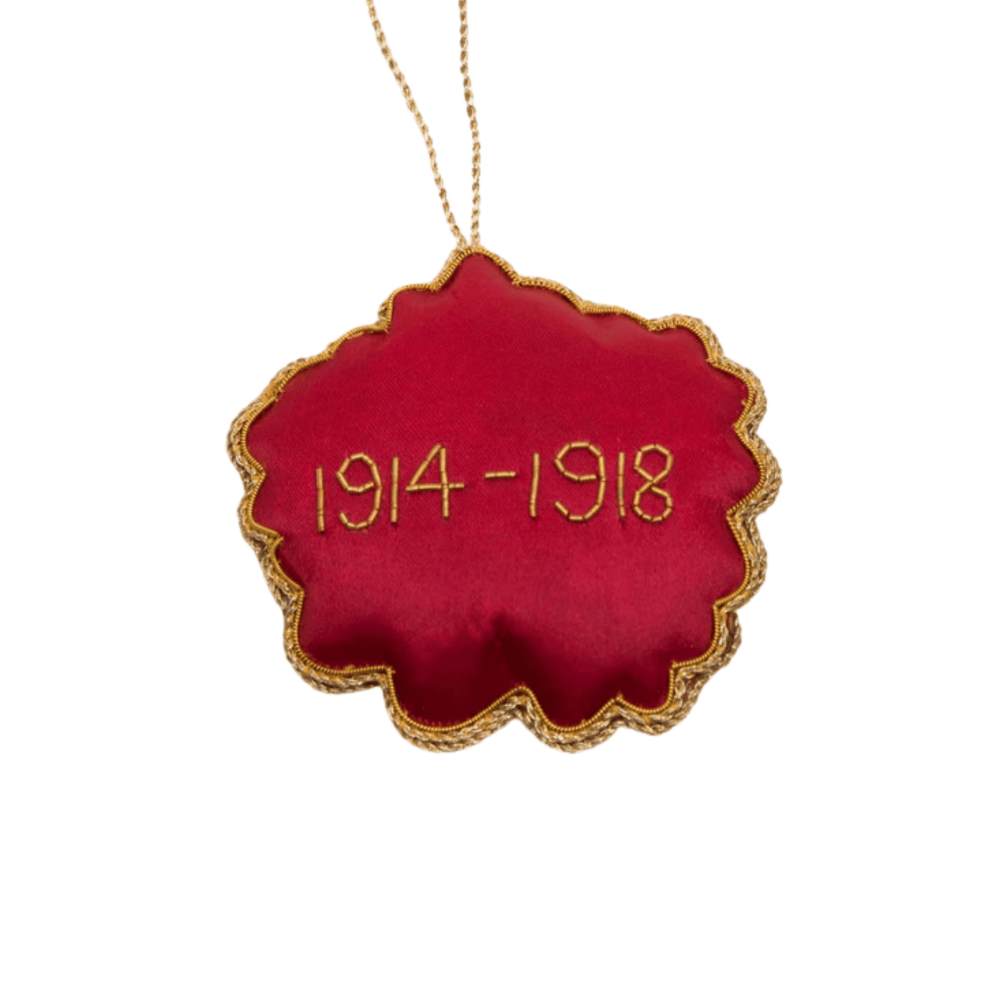 Poppy 1914–1918 Embroidered Hanging Decoration – Fair Trade