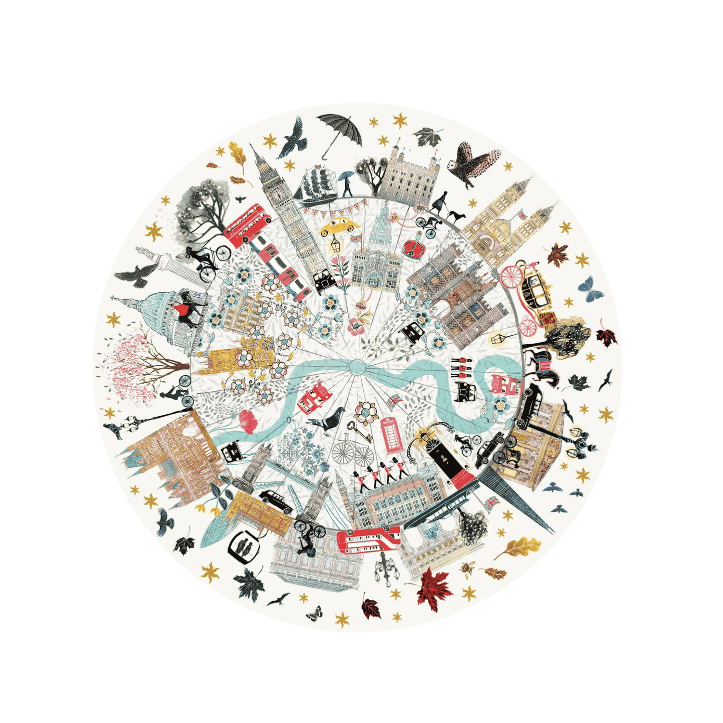 London Buildings 500 Piece Circular Jigsaw Puzzle – Josie Shenoy