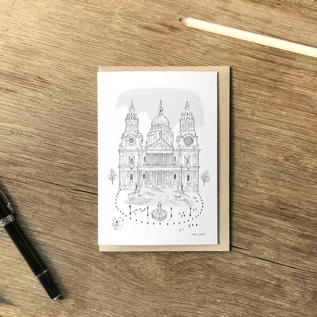 St Paul’s Cathedral Greetings Card – Black & White