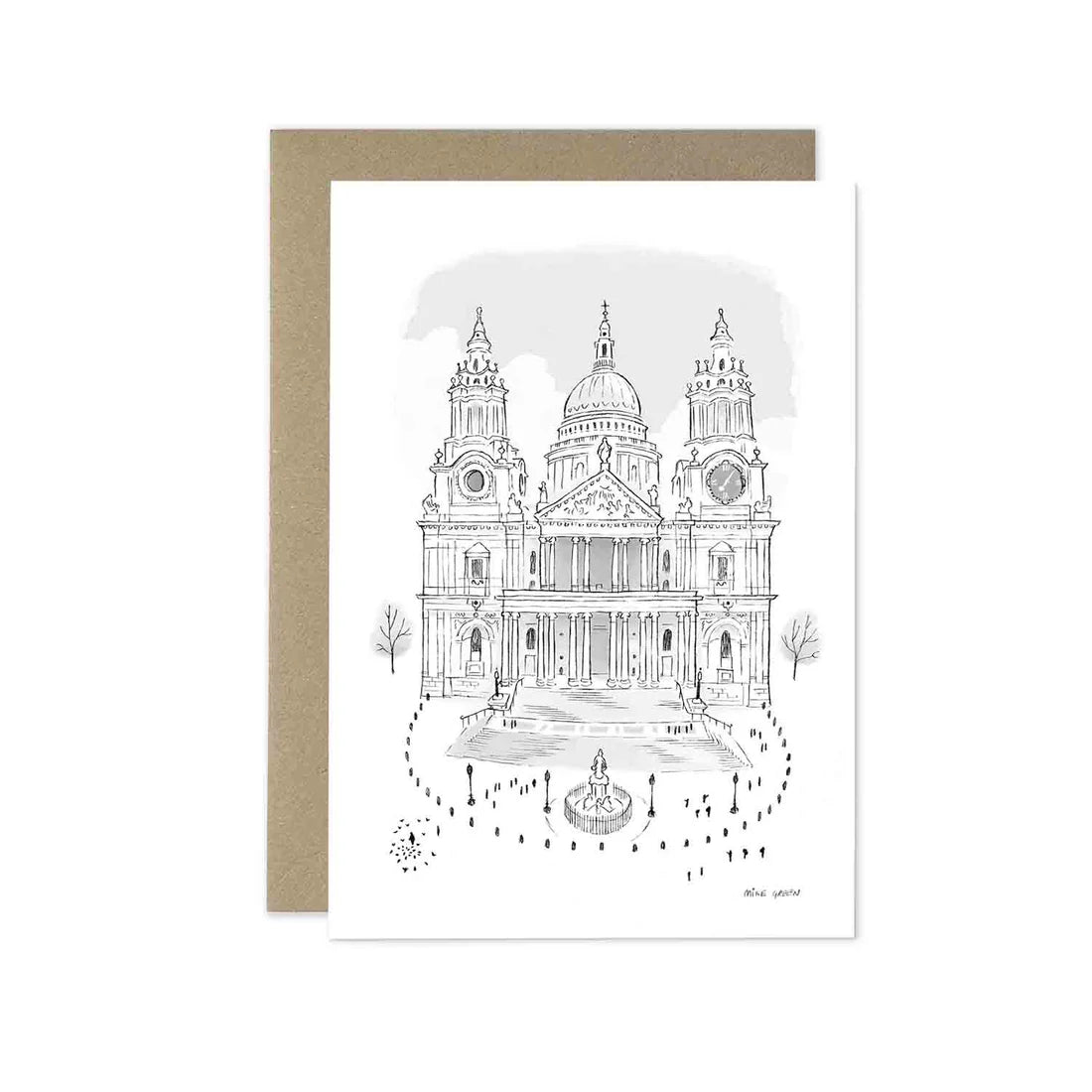St Paul’s Cathedral Greetings Card – Black & White