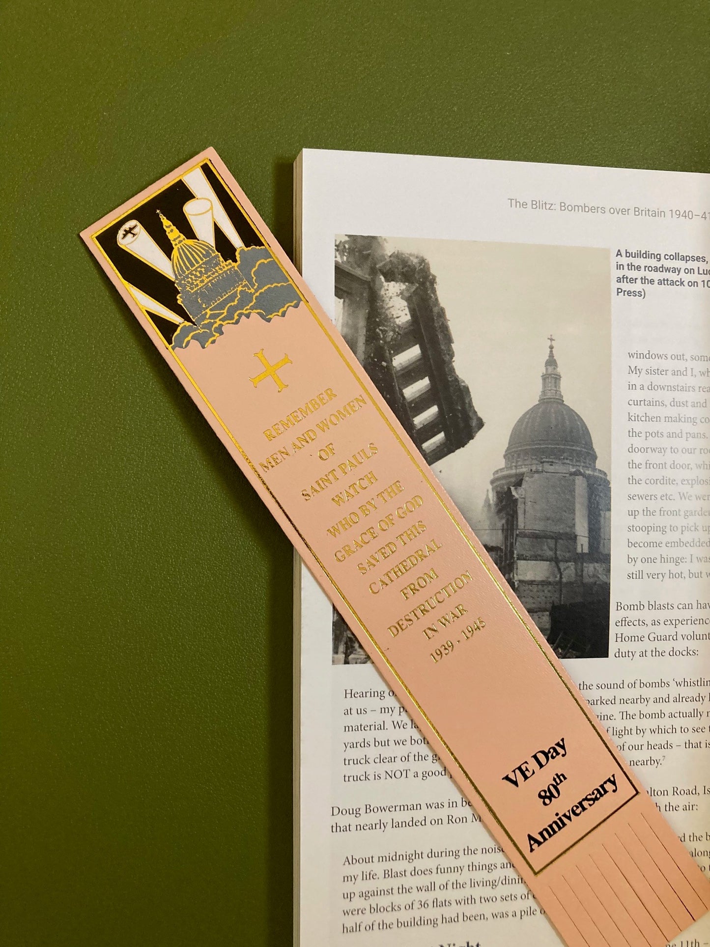 St Paul's Watch - VE Day 80th Anniversary Leather Bookmark
