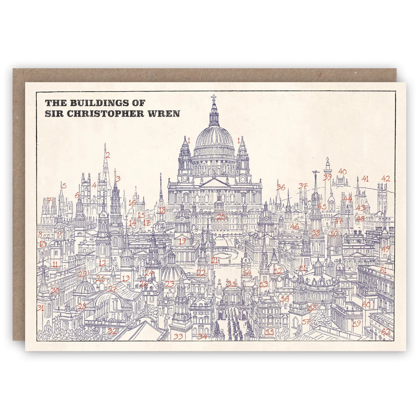 Wren's Buildings - Greetings Card