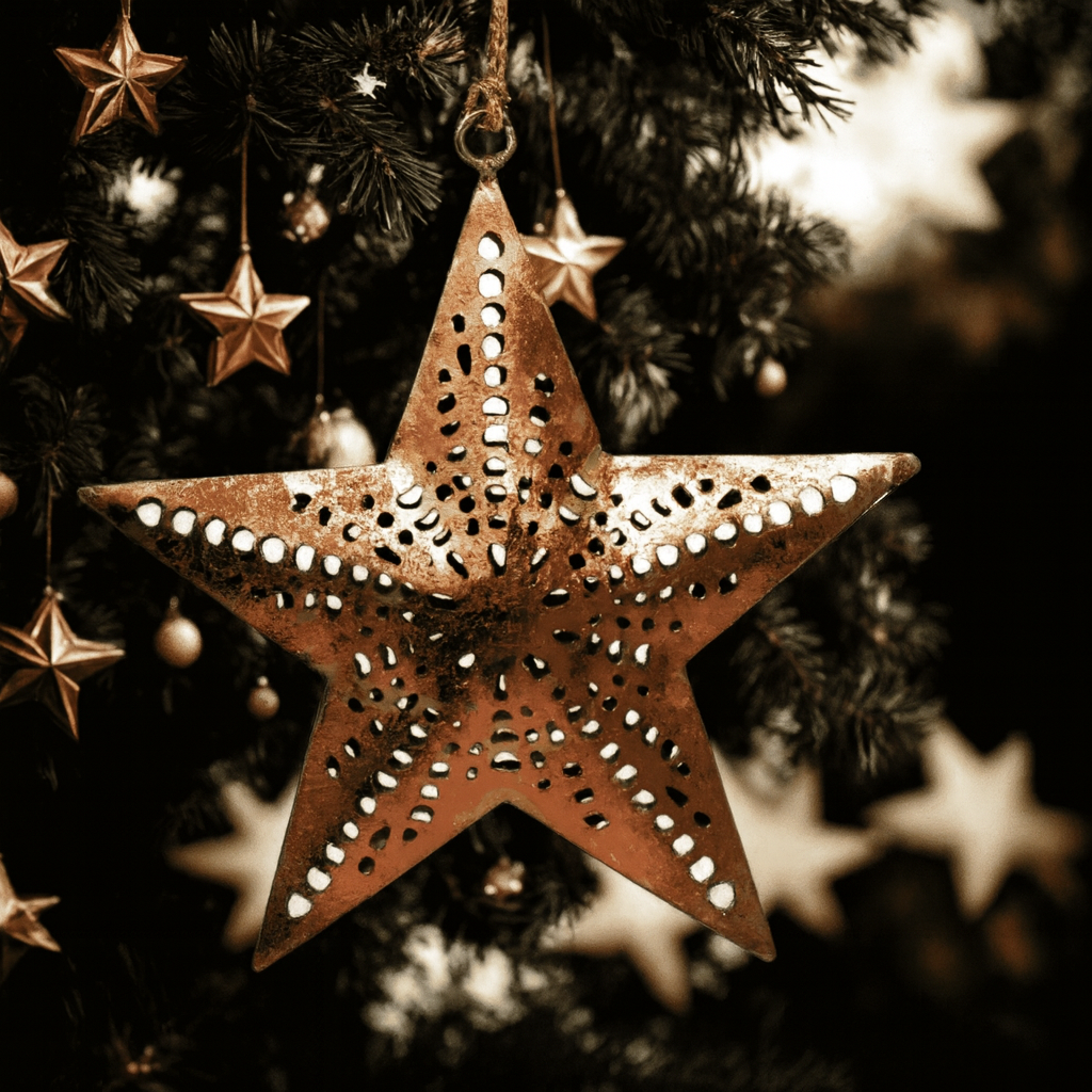 Gold Star - Hanging Metal Decoration