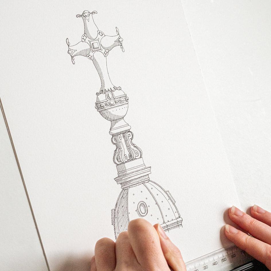 St Paul's Ball & Cross Print - Katherine Jones
