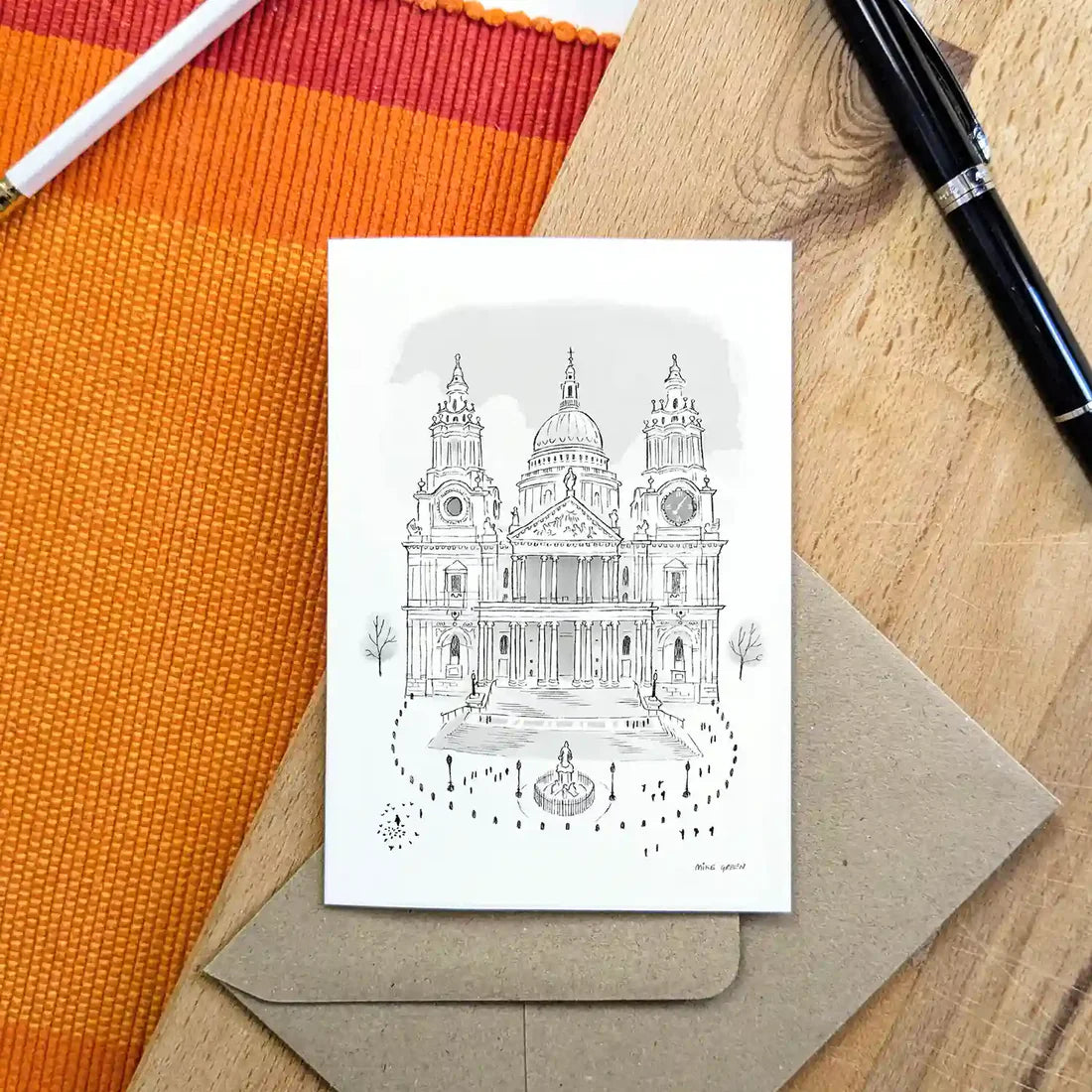 St Paul’s Cathedral Greetings Card – Black & White