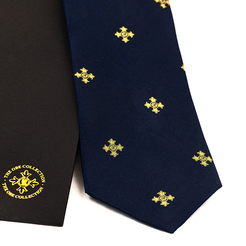 OBE Navy Blue Silk Tie