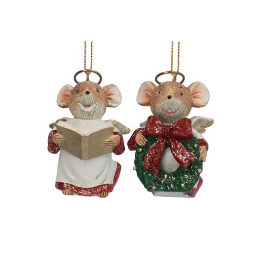 Resin Mouse Chorister Christmas Decoration