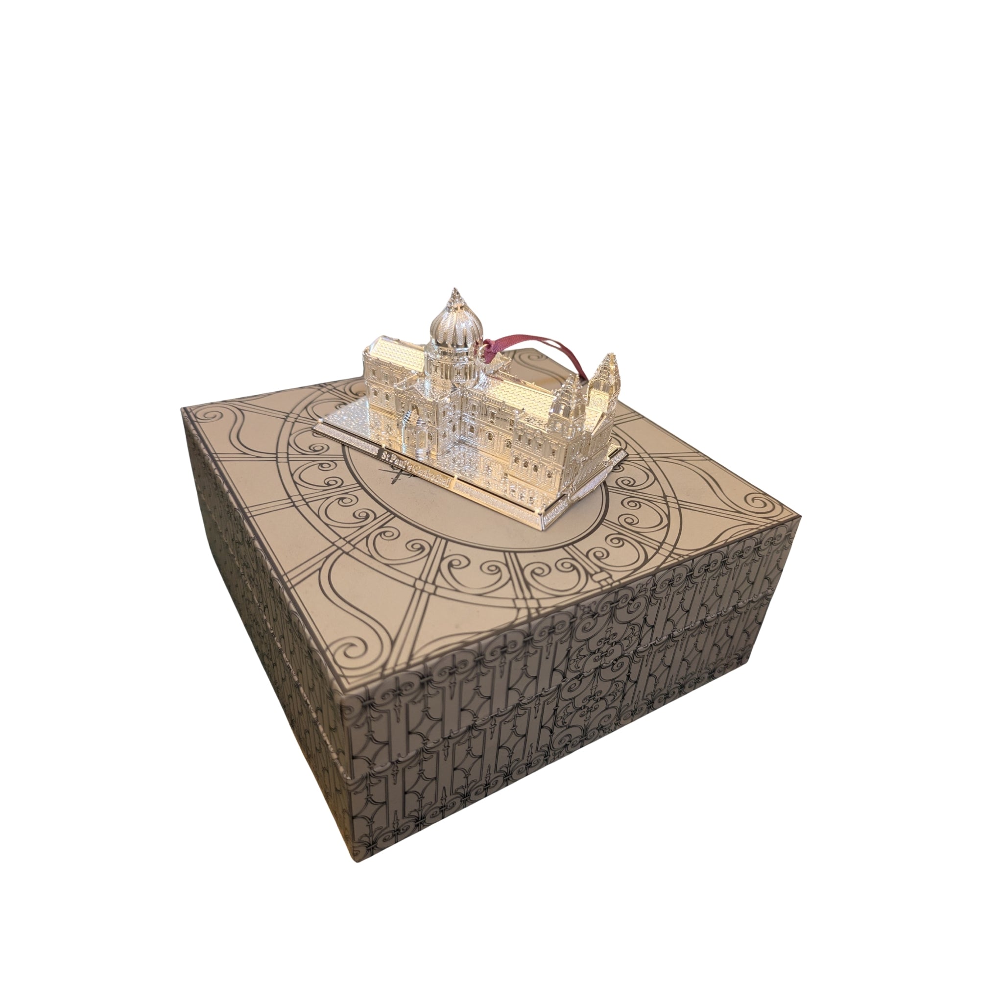 【完成品】（英）セント・ポール大聖堂【インテリア雑貨　置物】 St Paul's Cathedral 3D Silver-Plated Decoration – Gift Box Edition