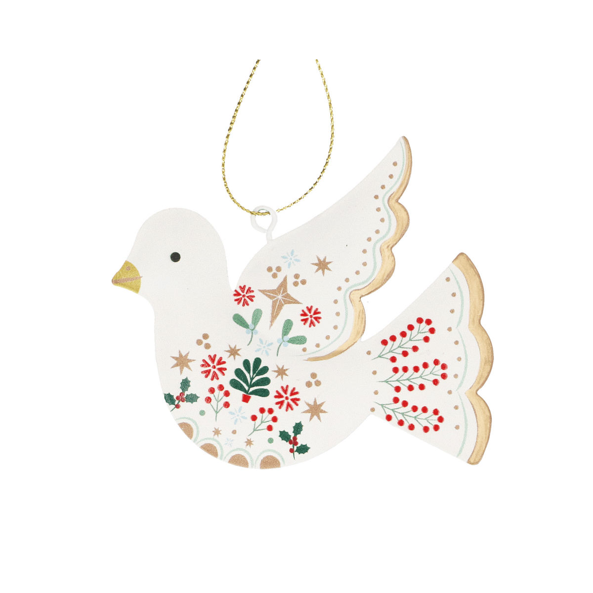 Alpine Dove Tin Christmas Decoration