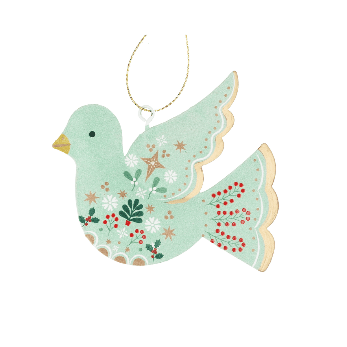 Alpine Dove Tin Christmas Decoration