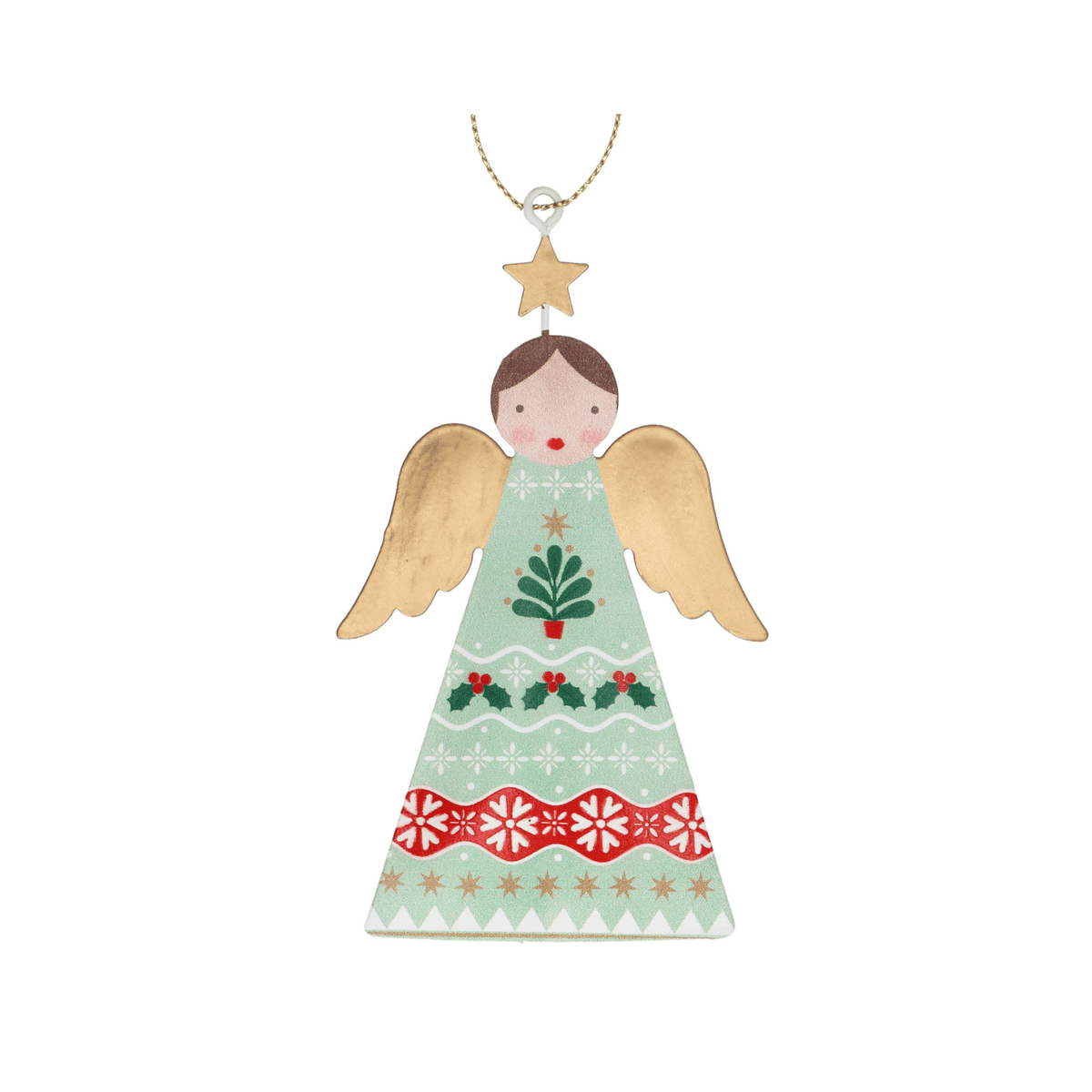 Alpine Tin Angel Christmas Decoration