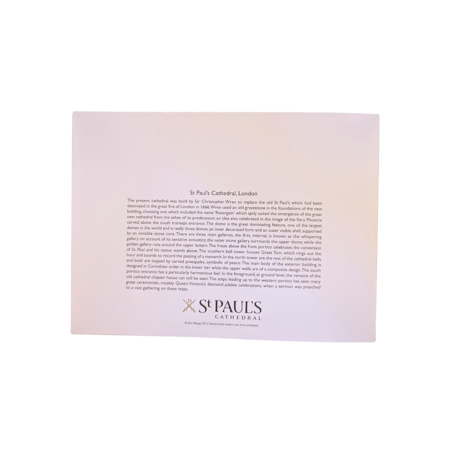 St Paul’s Cathedral Greetings Card (B&W) – John Bangay