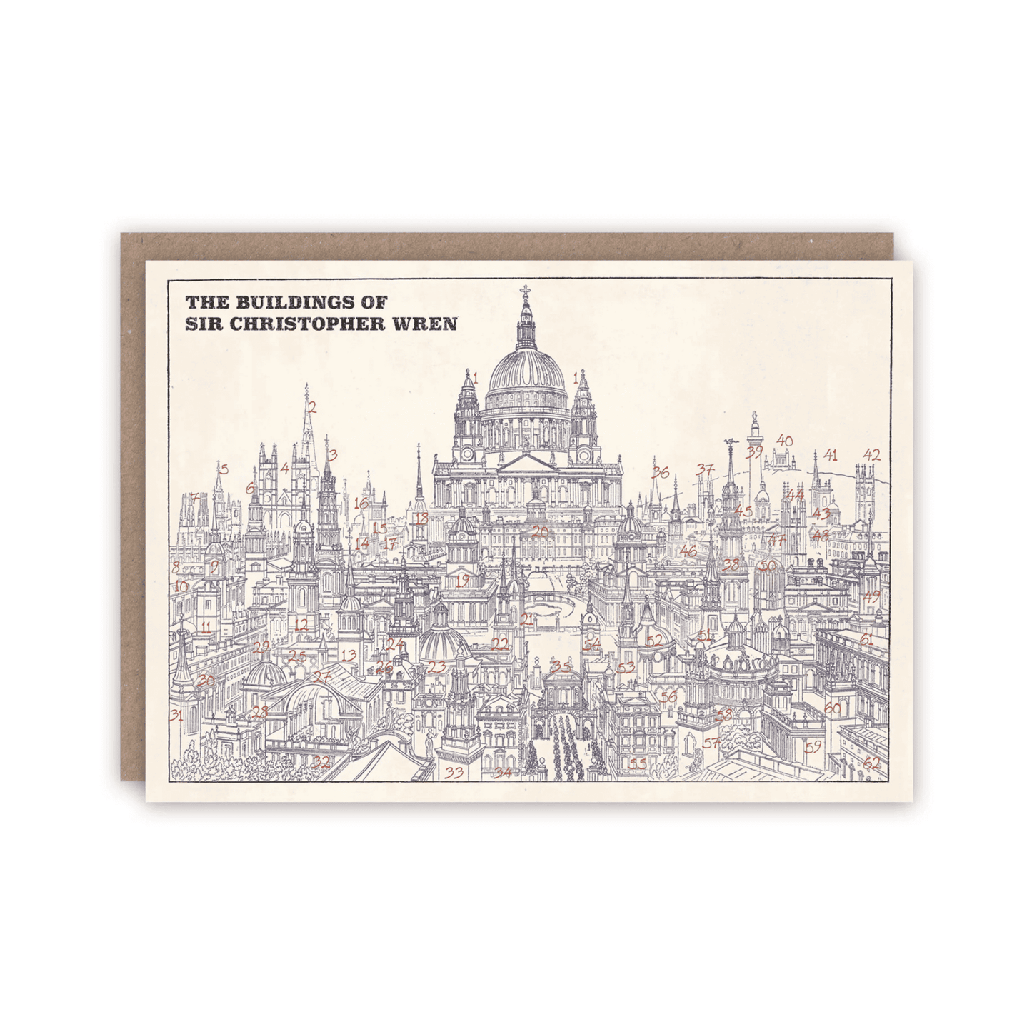 Wren's Buildings - Greetings Card