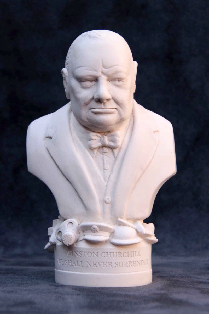Sir Winston Churchill — White Plaster Bust