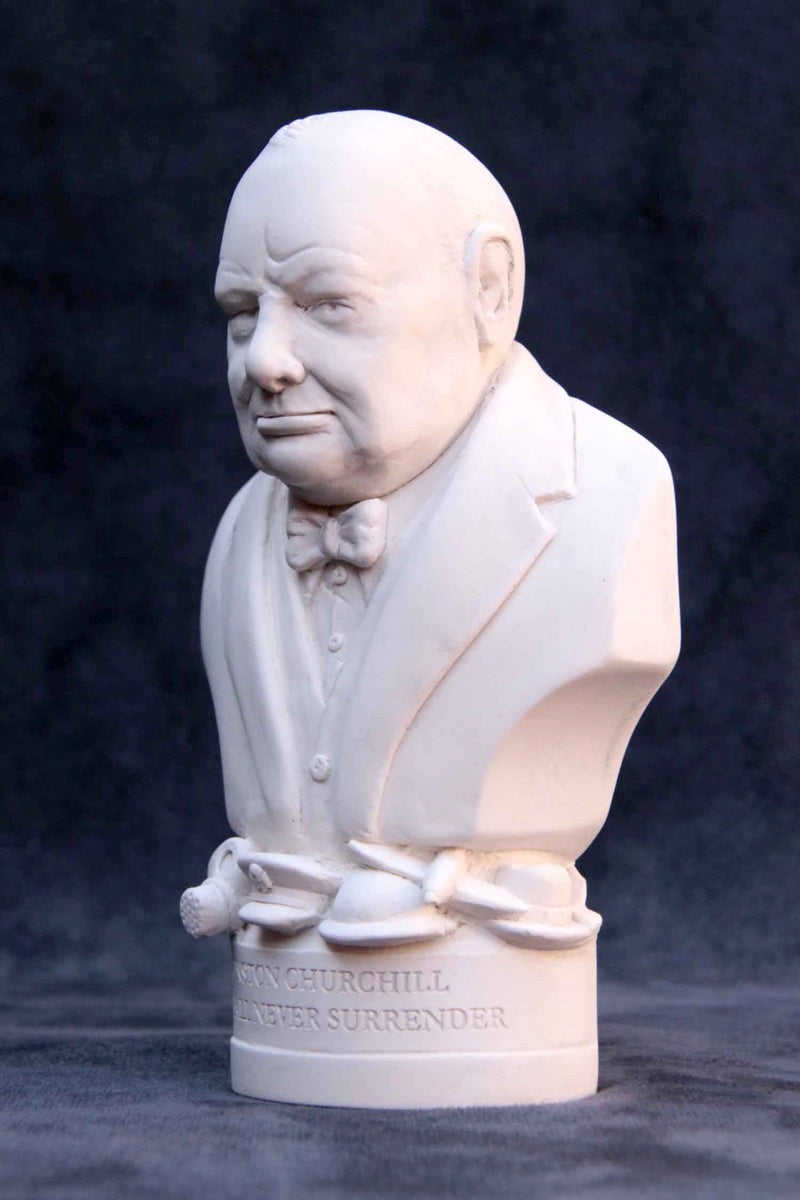 Sir Winston Churchill — White Plaster Bust