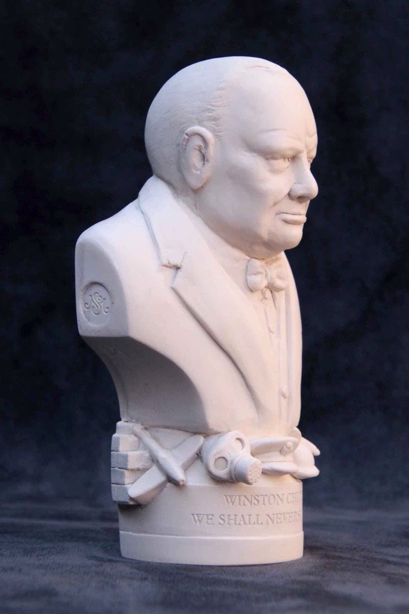 Sir Winston Churchill — White Plaster Bust