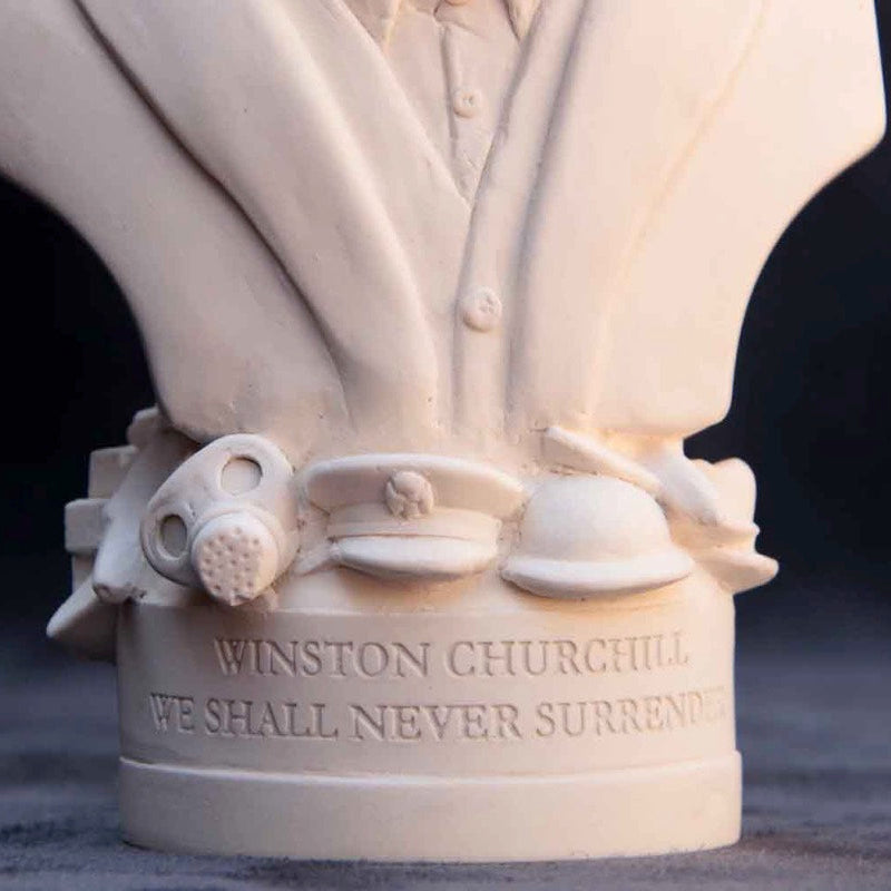 Sir Winston Churchill — White Plaster Bust