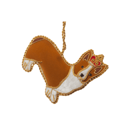 Queen’s Corgi Embroidered Hanging Decoration – Fair Trade