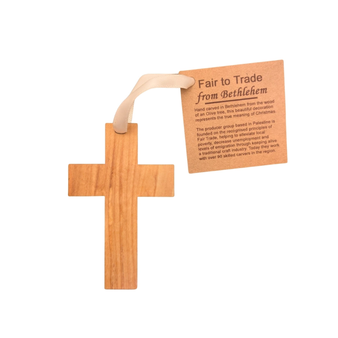 Olive Wood Cross Decoration