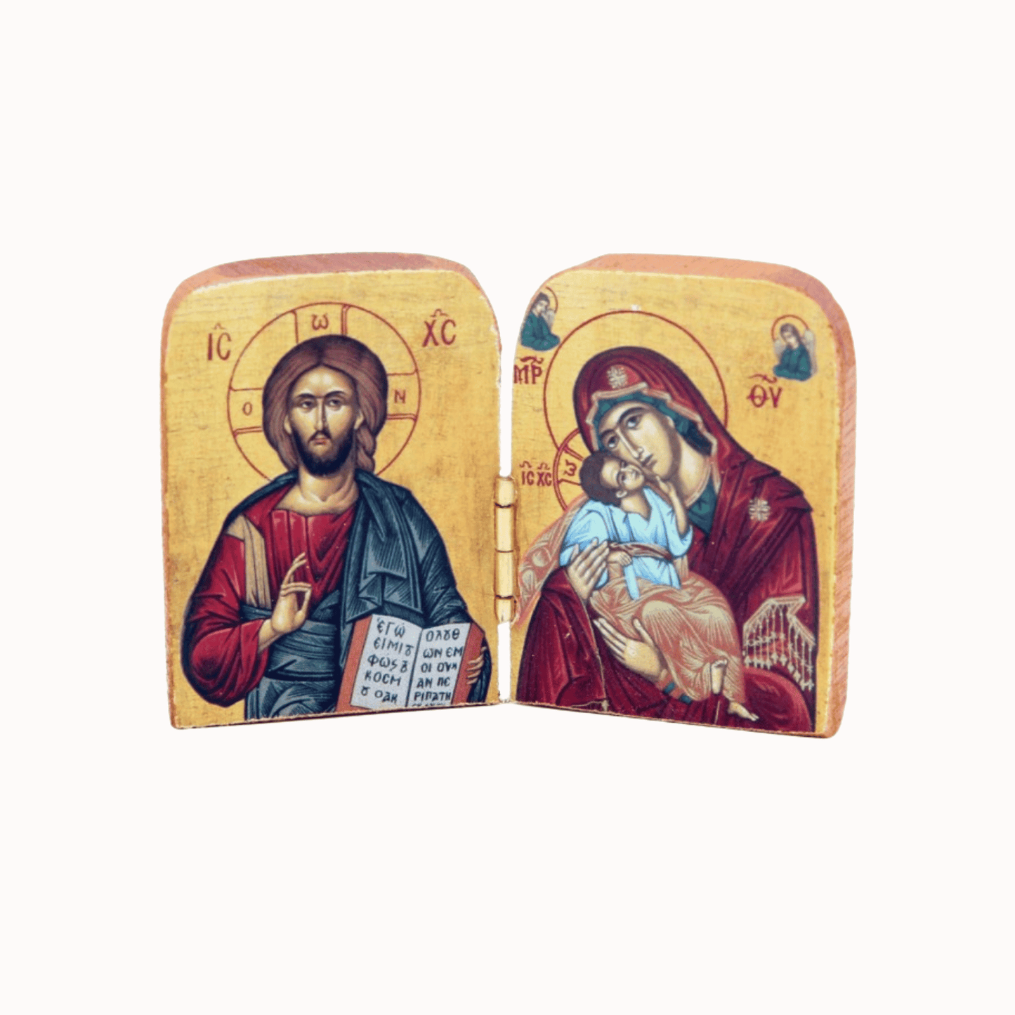 Small Wooden Diptych Icons - Handmade in Greece
