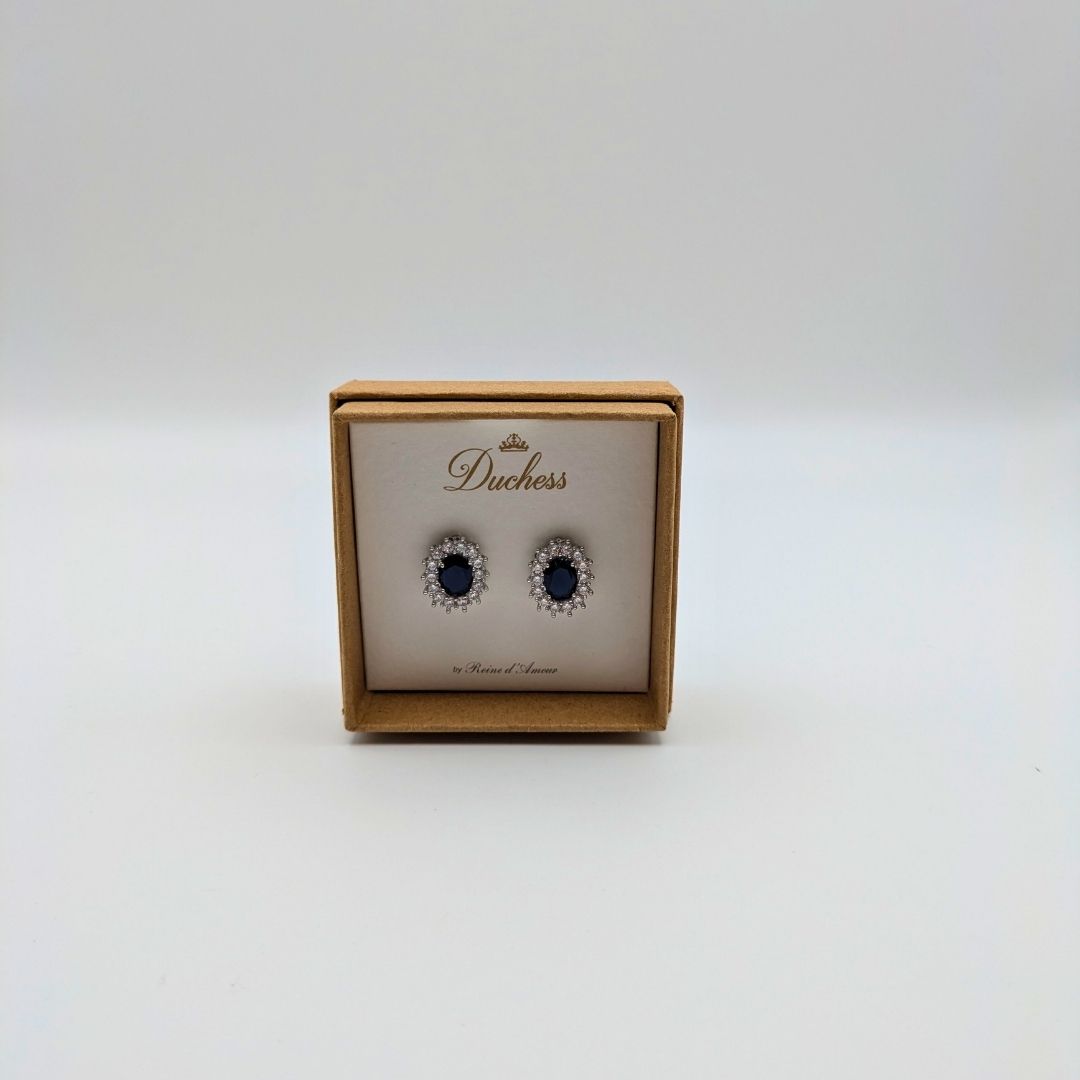 Duchess Sapphire Cluster Stud Earrings by Reine d'Amour