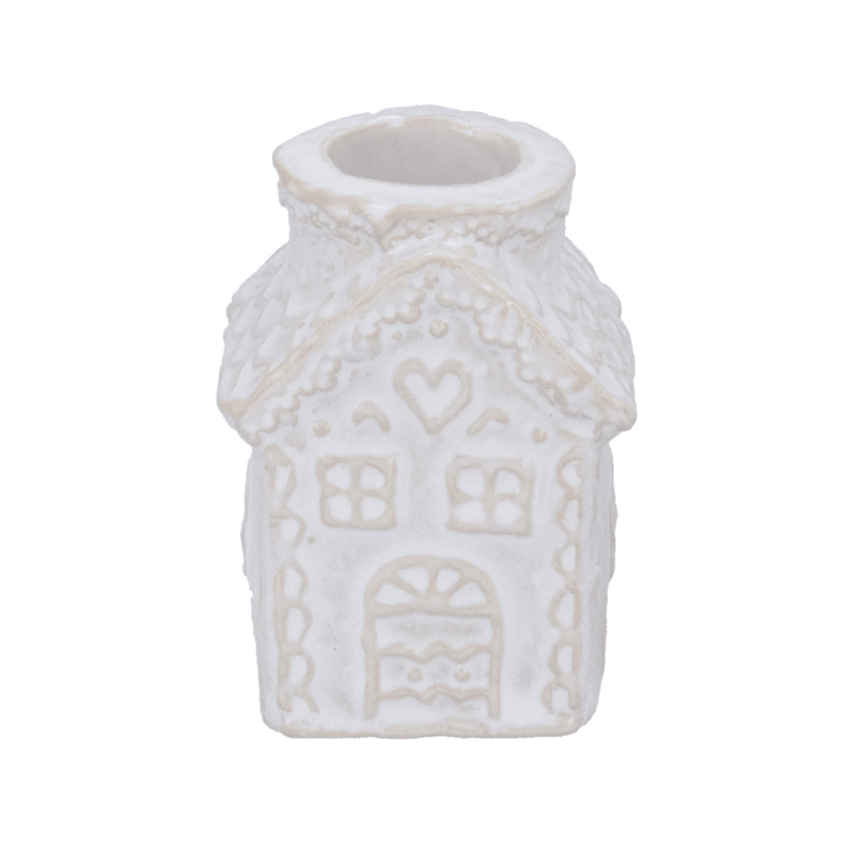 White Gingerbread House Candle Holder