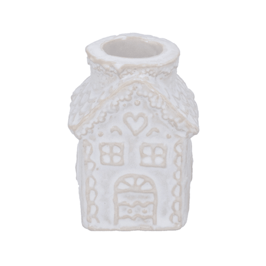 White Gingerbread House Candle Holder