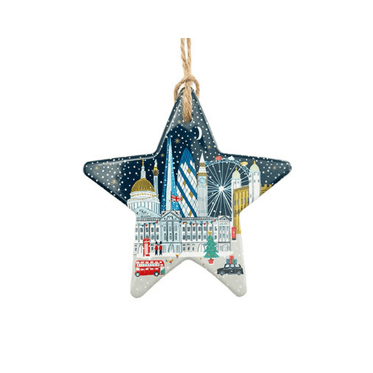 London Winter Star Ceramic Hanging Decoration