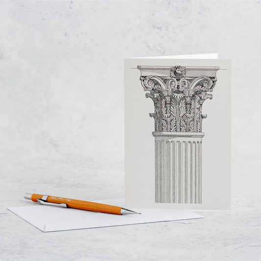 St Paul's Cathedral Column Greeting Card - Katherine Jones Art
