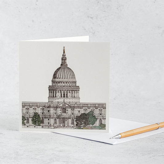 St Paul's Cathedral South Elevation Greeting Card – Katherine Jones Art