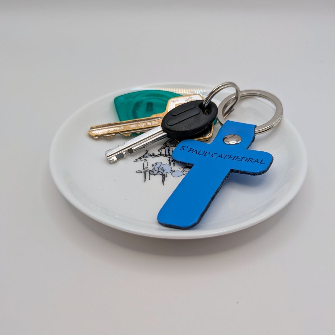 St Paul's Cathedral Leather Cross Keyring