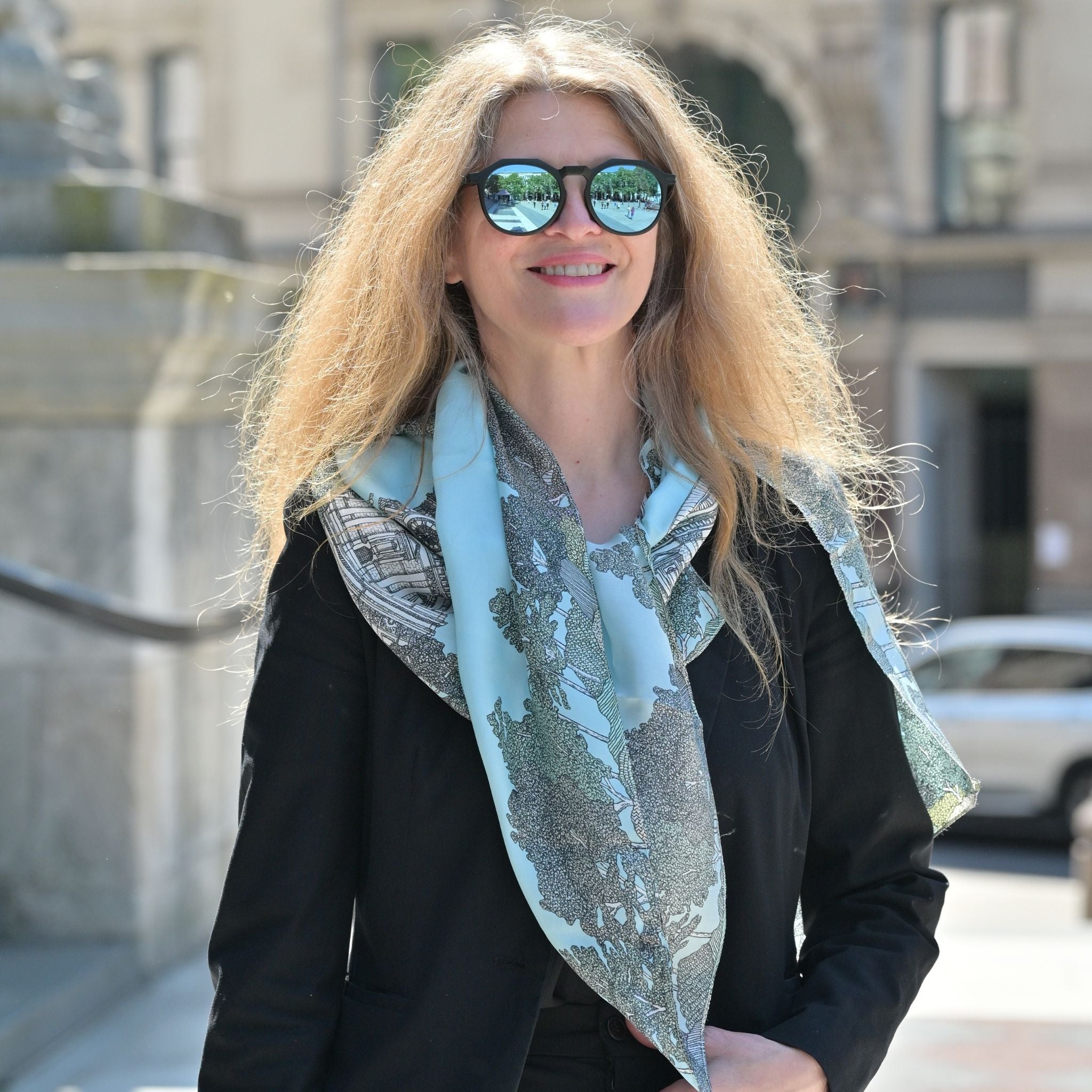 小物 porter classic TIMES SQUARE SILK STOLE Katherine Jones St Paul's Cathedral Silk Scarf – 100% Luxury Silk
