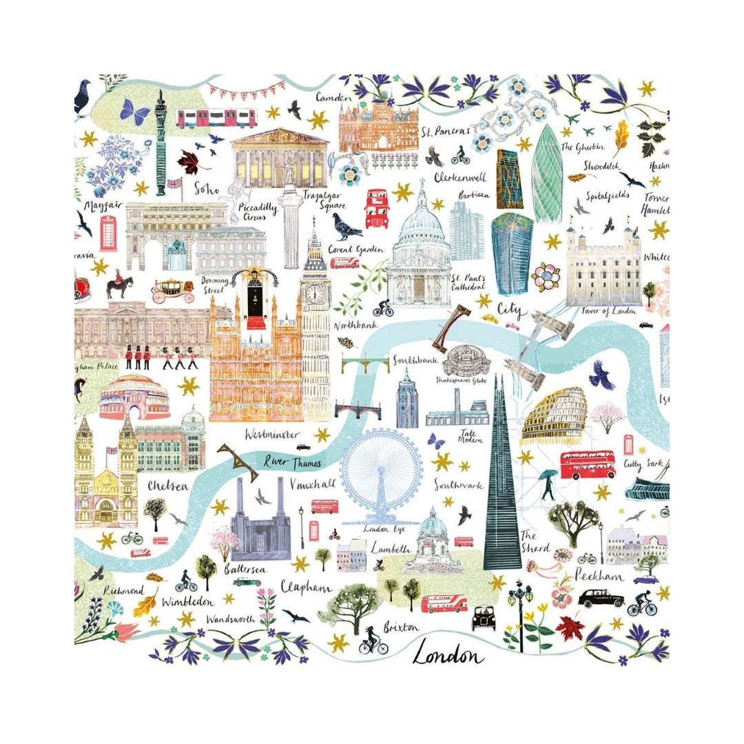 London Map Greetings Card