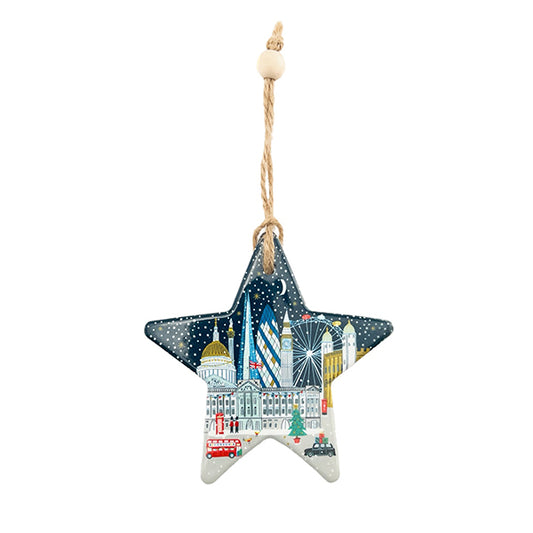 London Winter Star Ceramic Hanging Decoration
