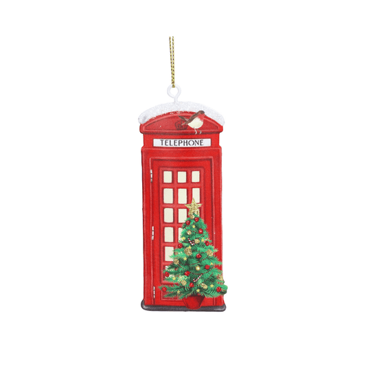 London Telephone Box Tin Christmas Decoration