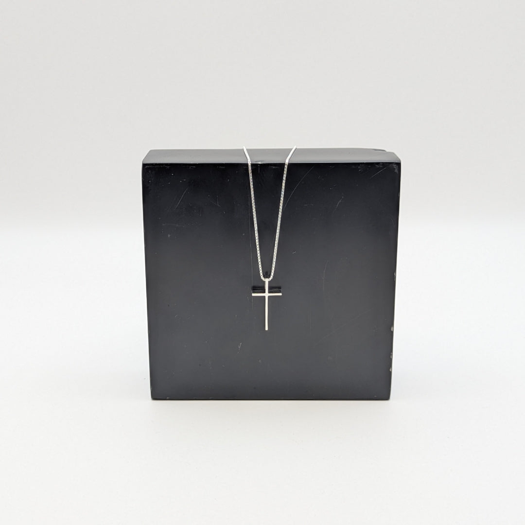 Modern Sterling Silver Cross Necklace